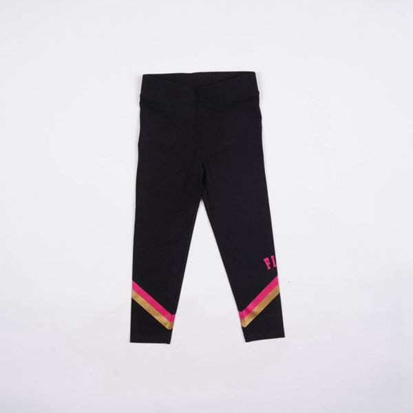 Fila Kirra Girl's Leggings - Black/Purple,NZ 24-97830